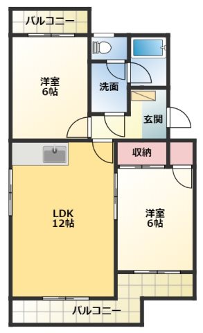 サンブライトン 103号室 間取り