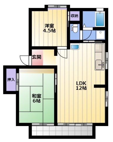 ビラミナミB 202号室 間取り
