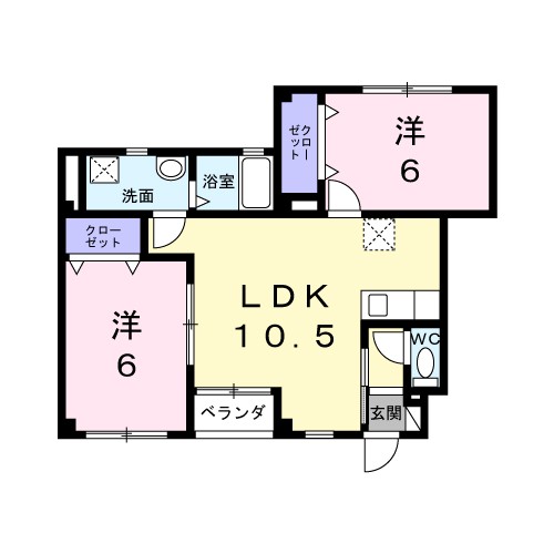 エル・シャローム・輝 102号室 間取り