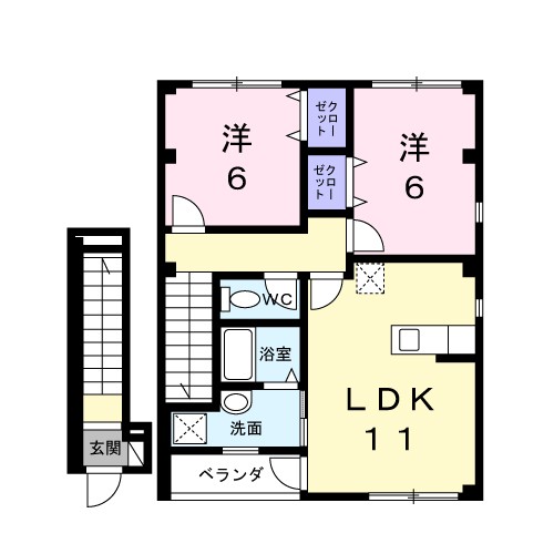 エル・シャローム・輝 201号室 間取り