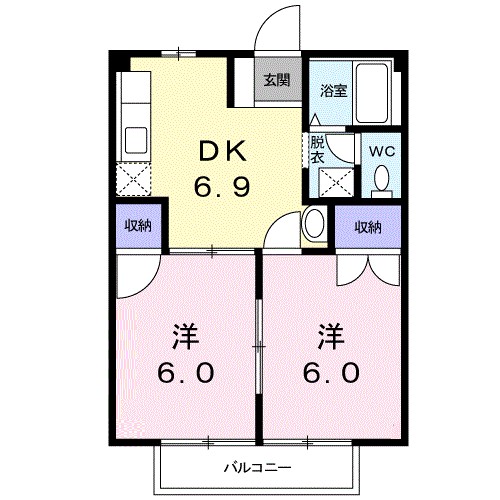 ニューシティミズホリ 202号室 間取り