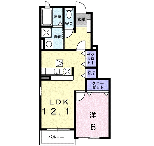 ニューリーフ A 105号室 間取り