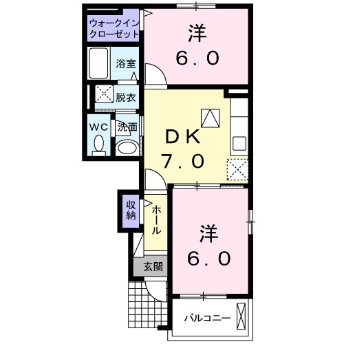 プリムローズ 105号室 間取り