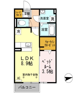 ファーム・ワン 205号室 間取り