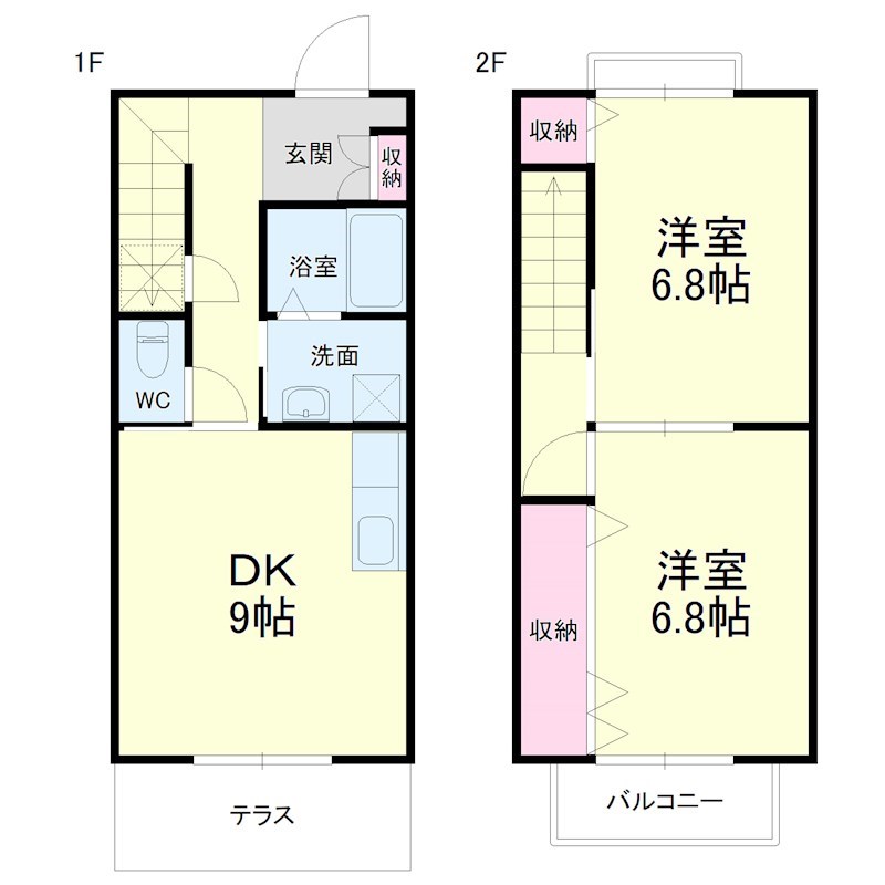 ブルーヘブン 2号室 間取り