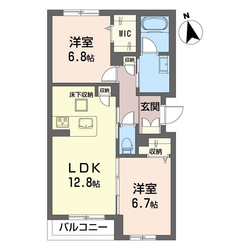 グランディア古川 101号室 間取り