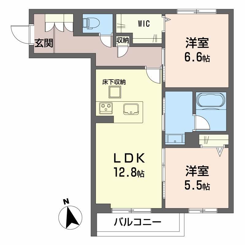 グランディア古川 103号室 間取り