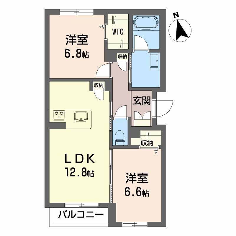 グランディア古川 201号室 間取り