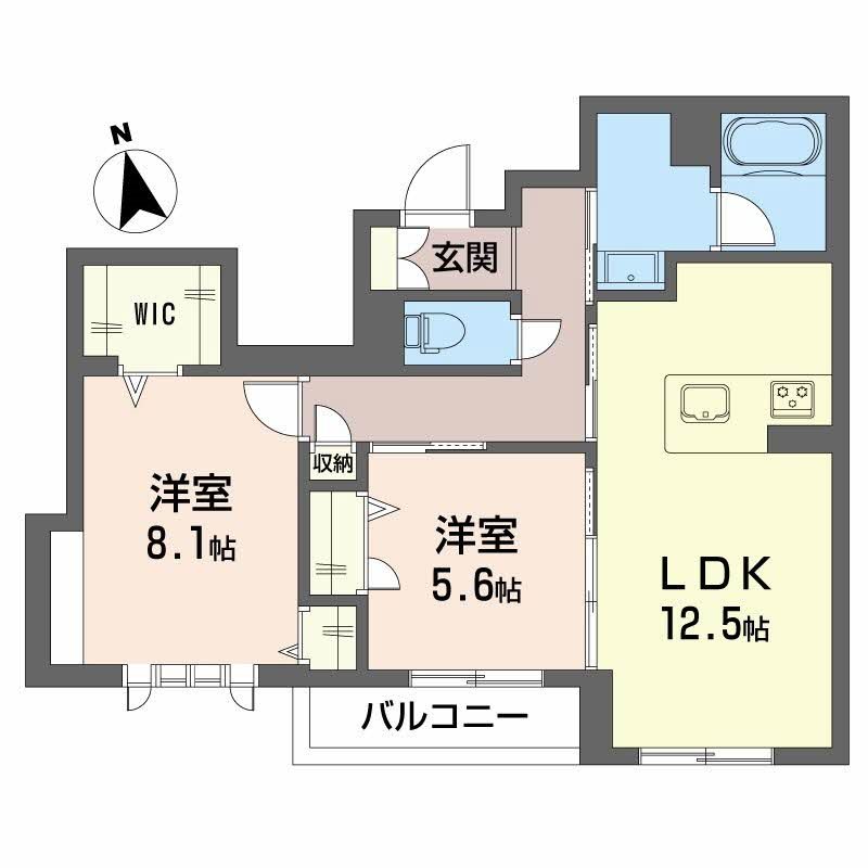 グランディア古川 202号室 間取り