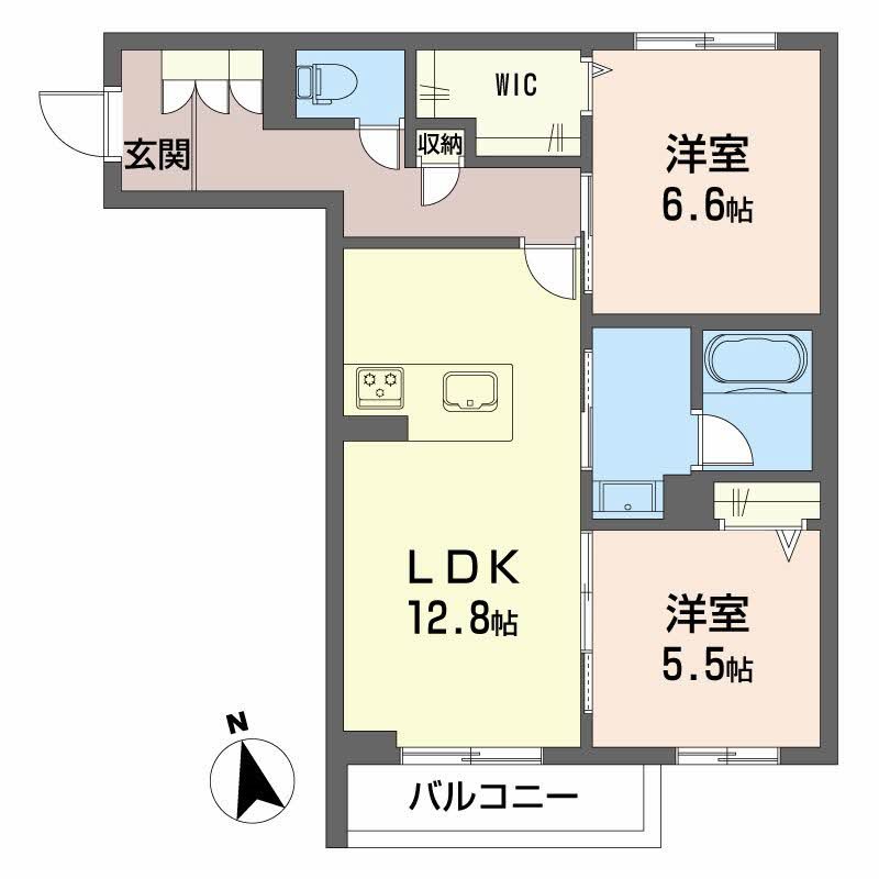 グランディア古川 203号室 間取り