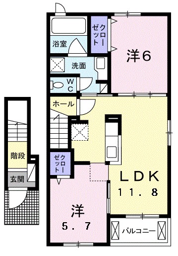 グラン ガーデン 202号室 間取り
