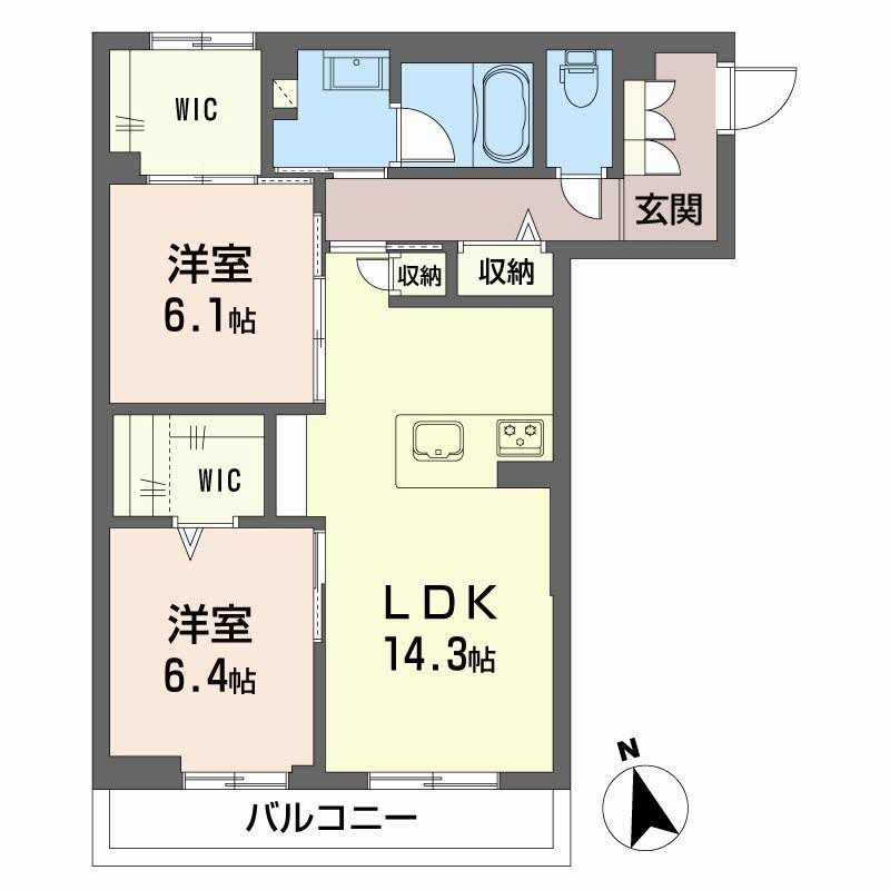 Le Chainon 305号室 間取り