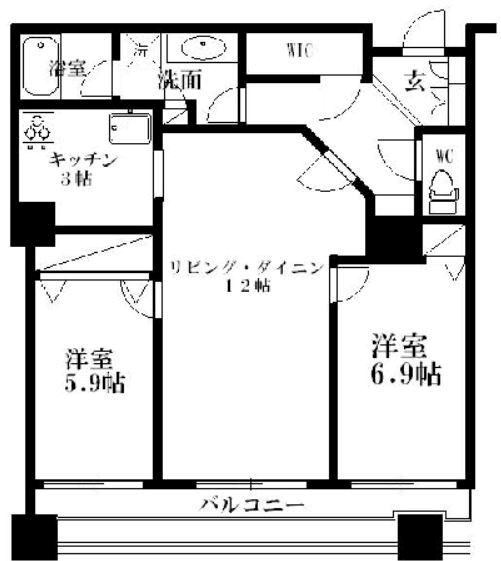 ディーグラフォート浜松 D’s Tower 1804号室 間取り