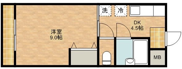 サンシャイン天王Ⅲ 402号室 間取り