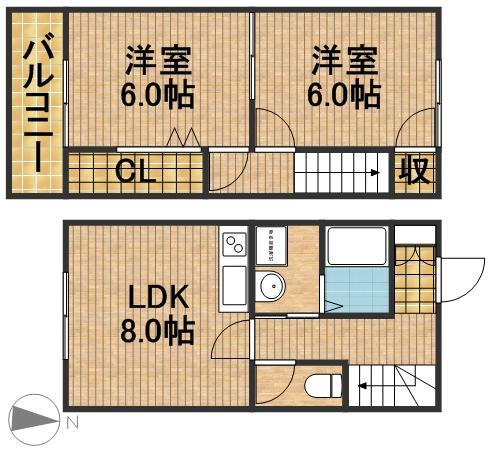 デュークス将監 102号室 間取り