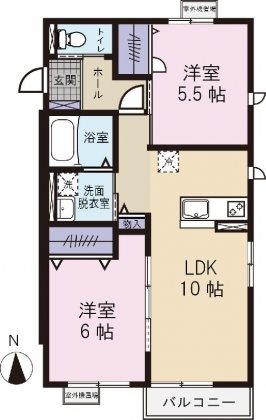 ユーハイム 202号室 間取り