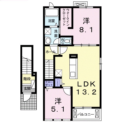 ウエスト インレット 203号室 間取り