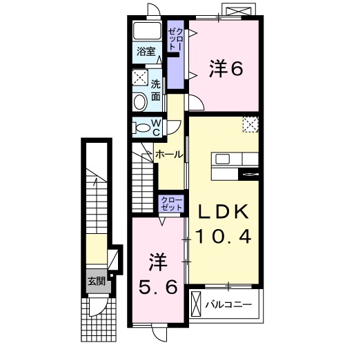 ハピネスⅡ 202号室 間取り