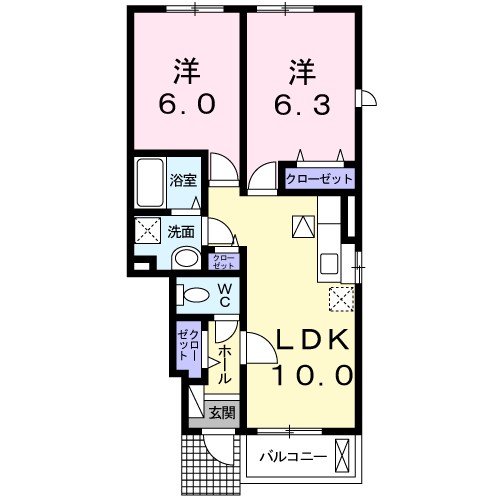 さつき 102号室 間取り