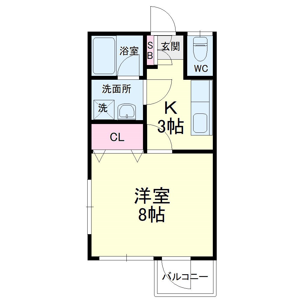 半田ビレッジ7号棟 205号室 間取り