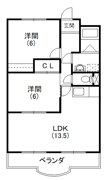 ロイヤルシティ高丘 405号室 間取り