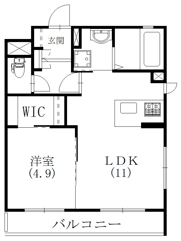オランジュリー 201号室 間取り
