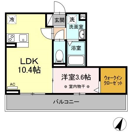 クレール 302号室 間取り