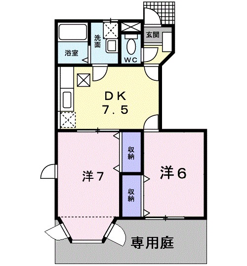 アルカディア２ 102号室 間取り