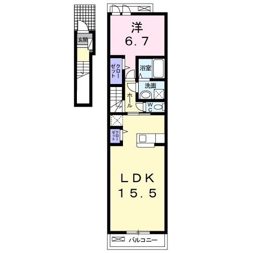 ラティアⅡ A 202号室 間取り