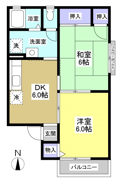 セジュールエマＣ 202号室 間取り