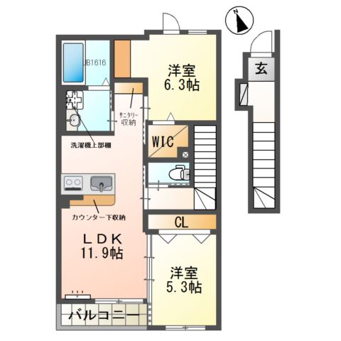 シェルル・ロココモダンⅡ本沢合（仮） 間取り図