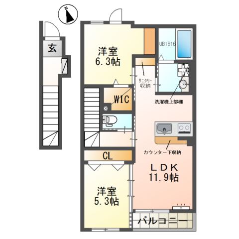 シェルル・ロココモダンⅡ本沢合（仮） 間取り図