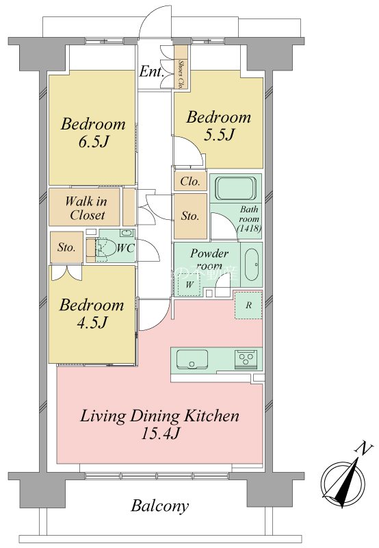 ブライトタウン天竜川駅前フレシア(0304) 間取り図