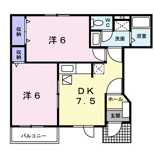 ベル・クレールB 102号室 間取り