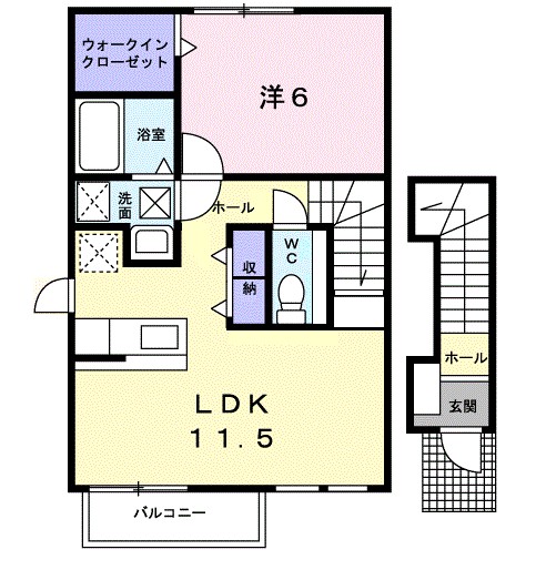 アブニール 201号室 間取り
