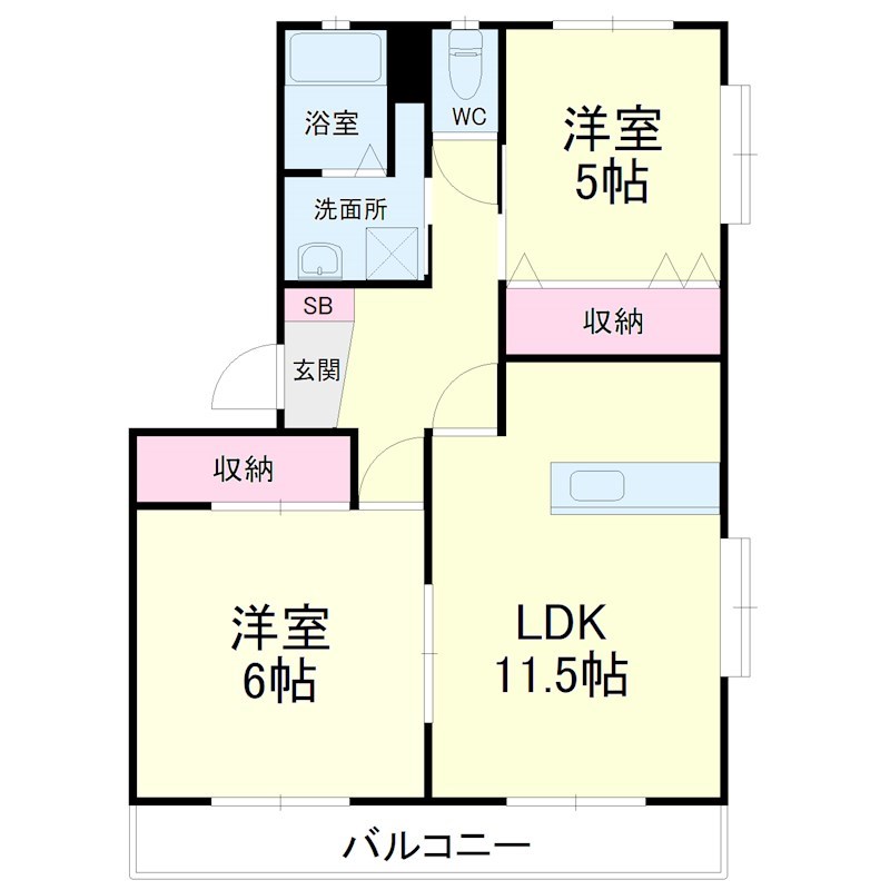サンレイク 101号室 間取り