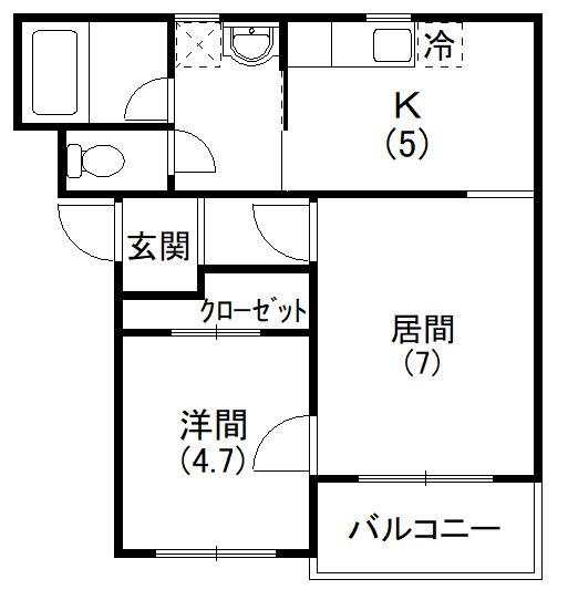 コンフォードⅢ 403号室 間取り