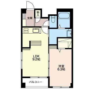 Ｌ&rsquo;ａｌｂａ　ｄｉ　ｐｒｉｍｏ 203号室 間取り