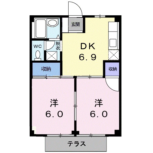ハイツ葵 103号室 間取り