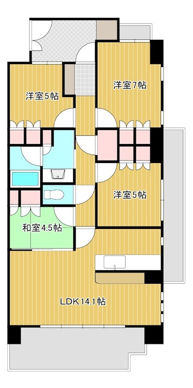 一条レジデンス浜松 1305号室 間取り