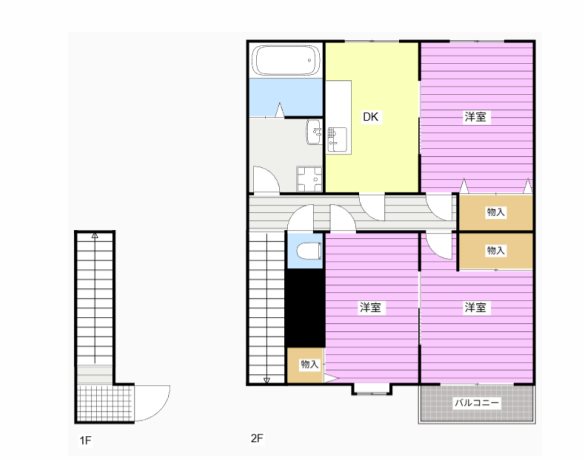ハイステージ富塚 202号室 間取り