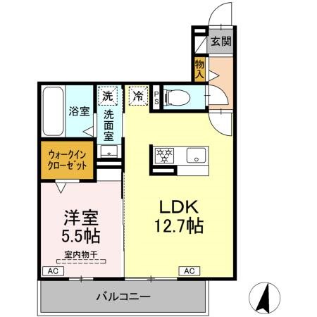 D-Hills子安Ⅲ 202号室 間取り