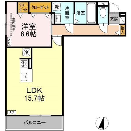 D-Hills子安Ⅲ 203号室 間取り