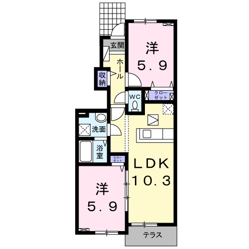 サン・ルーチェⅣ 105号室 間取り