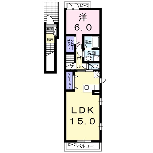 サニーガーデン　Ａ 201号室 間取り