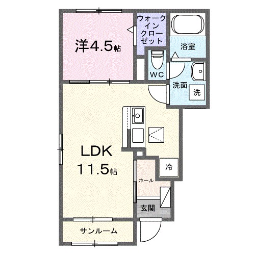 ルミナス 101号室 間取り