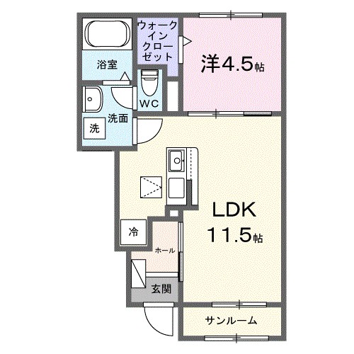 ルミナス 102号室 間取り