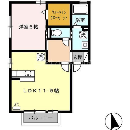 カサロス 202号室 間取り