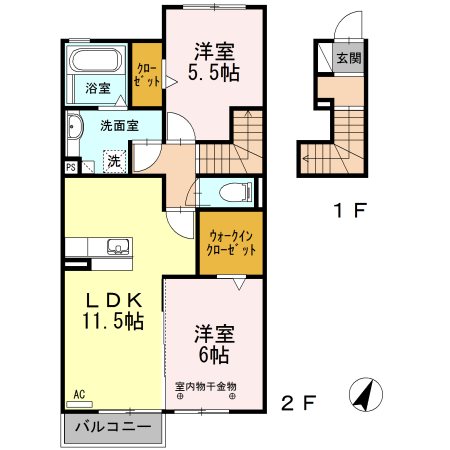 GRACE 203号室 間取り