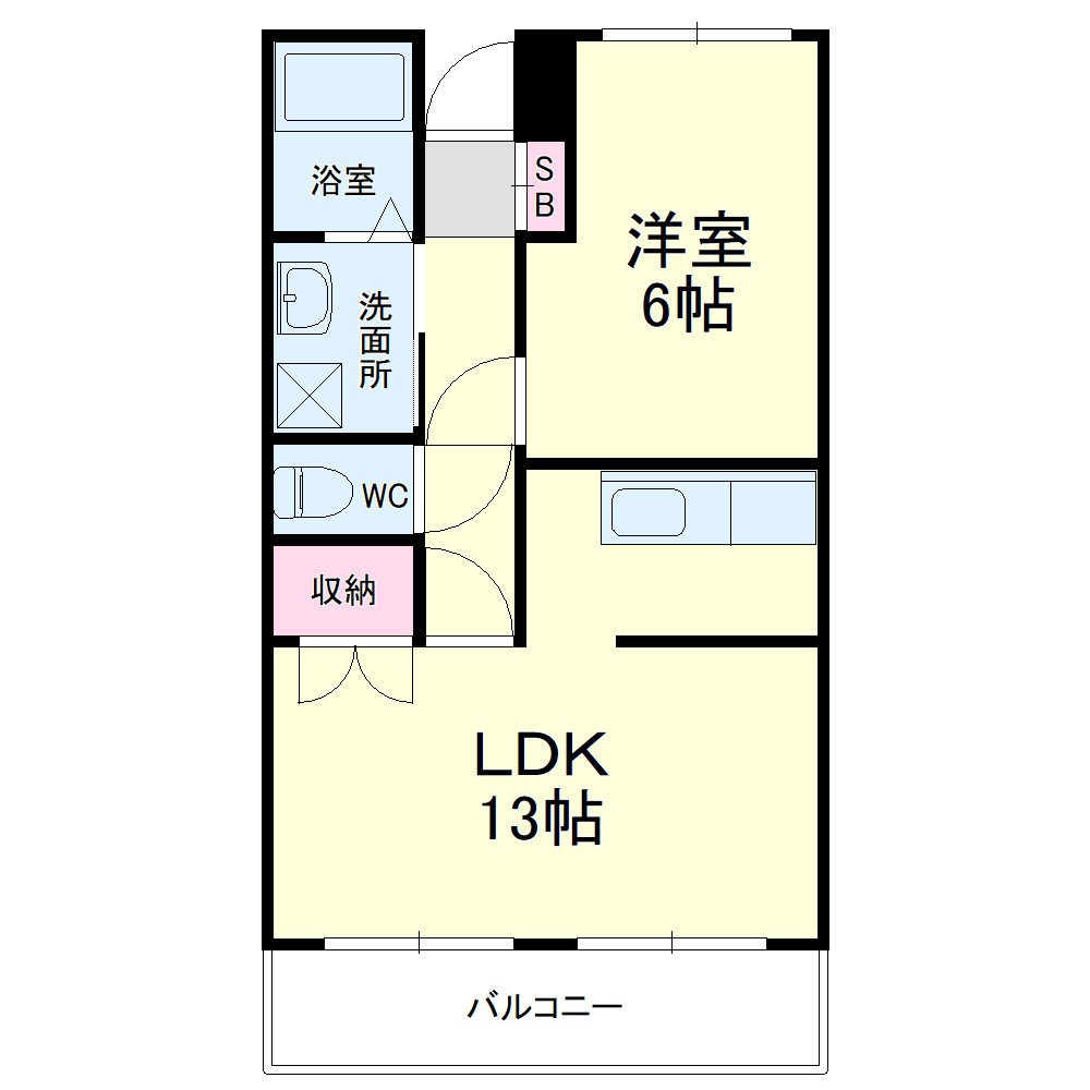 東海ホーム鴨江 208号室 間取り